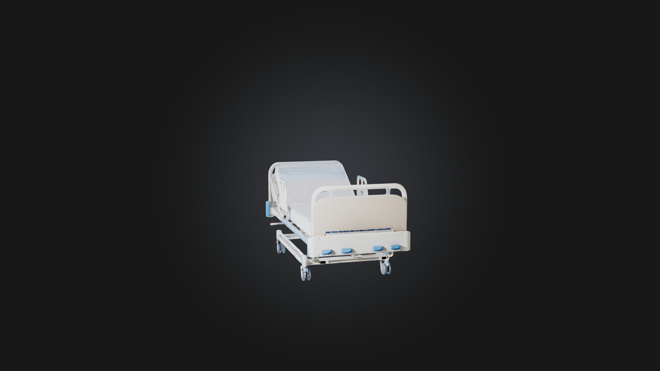 Hospital Bed Low-poly 3D model_3