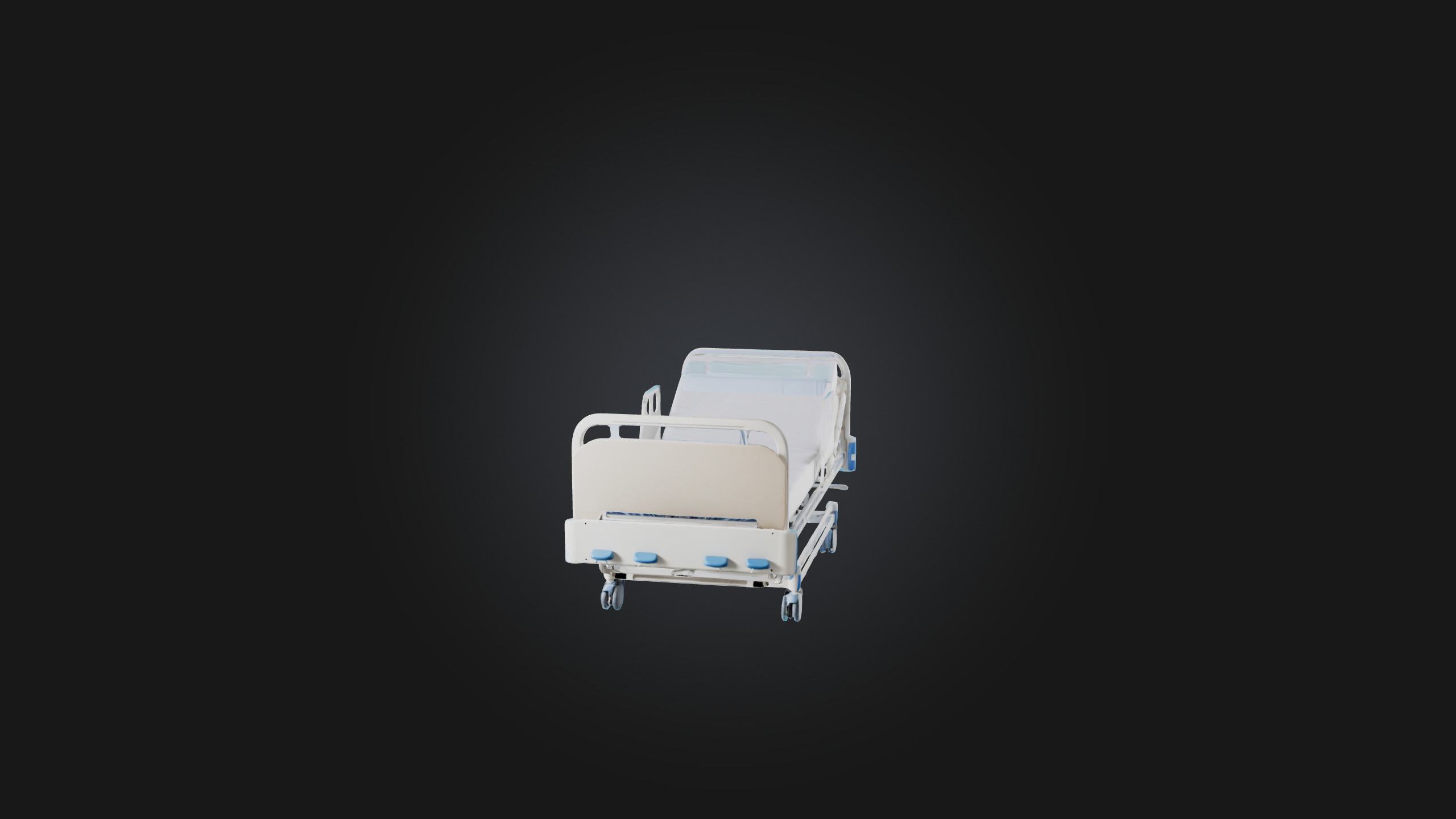 Hospital Bed Low-poly 3D model_1