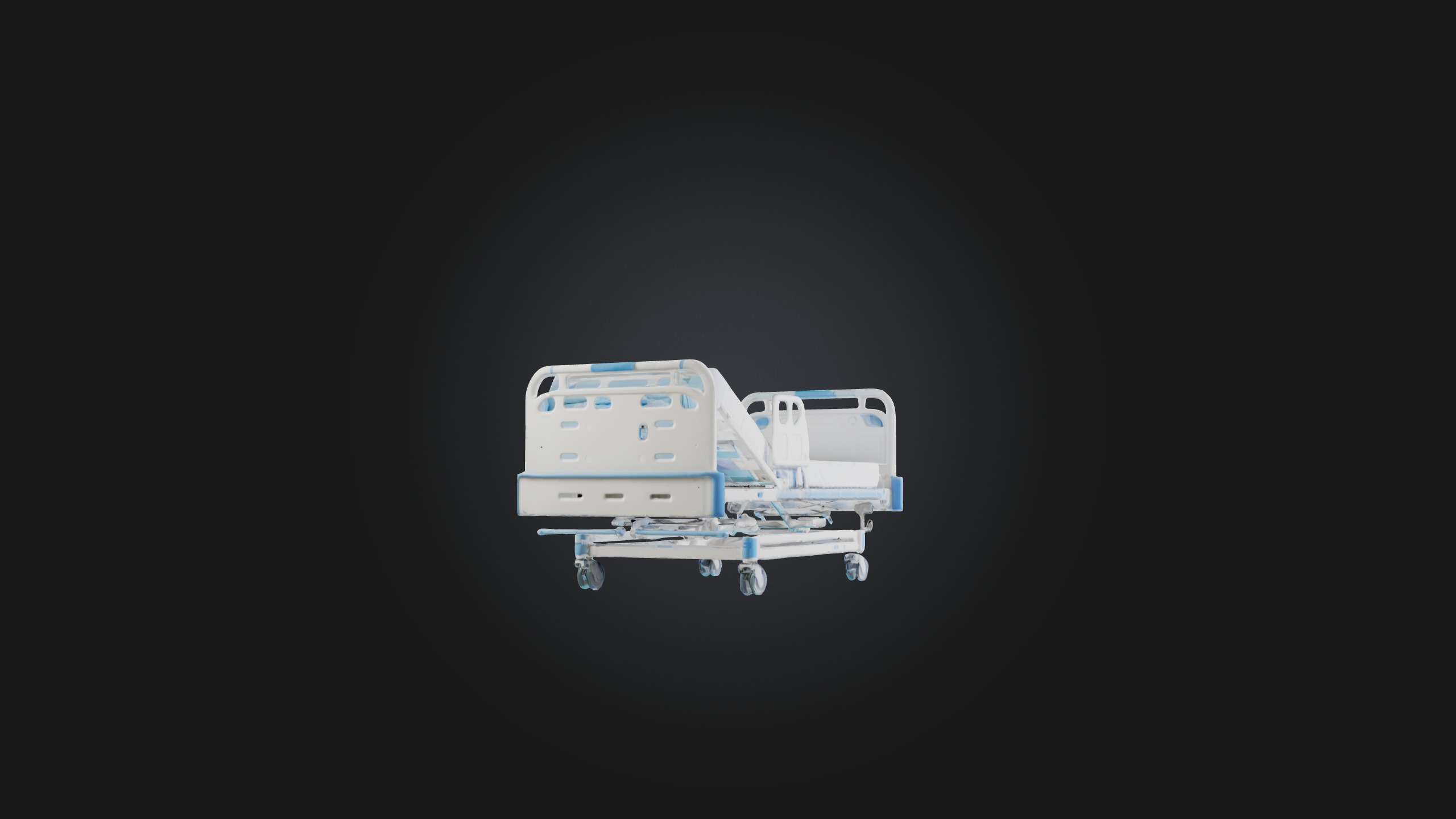 Hospital Bed Low-poly 3D model_7