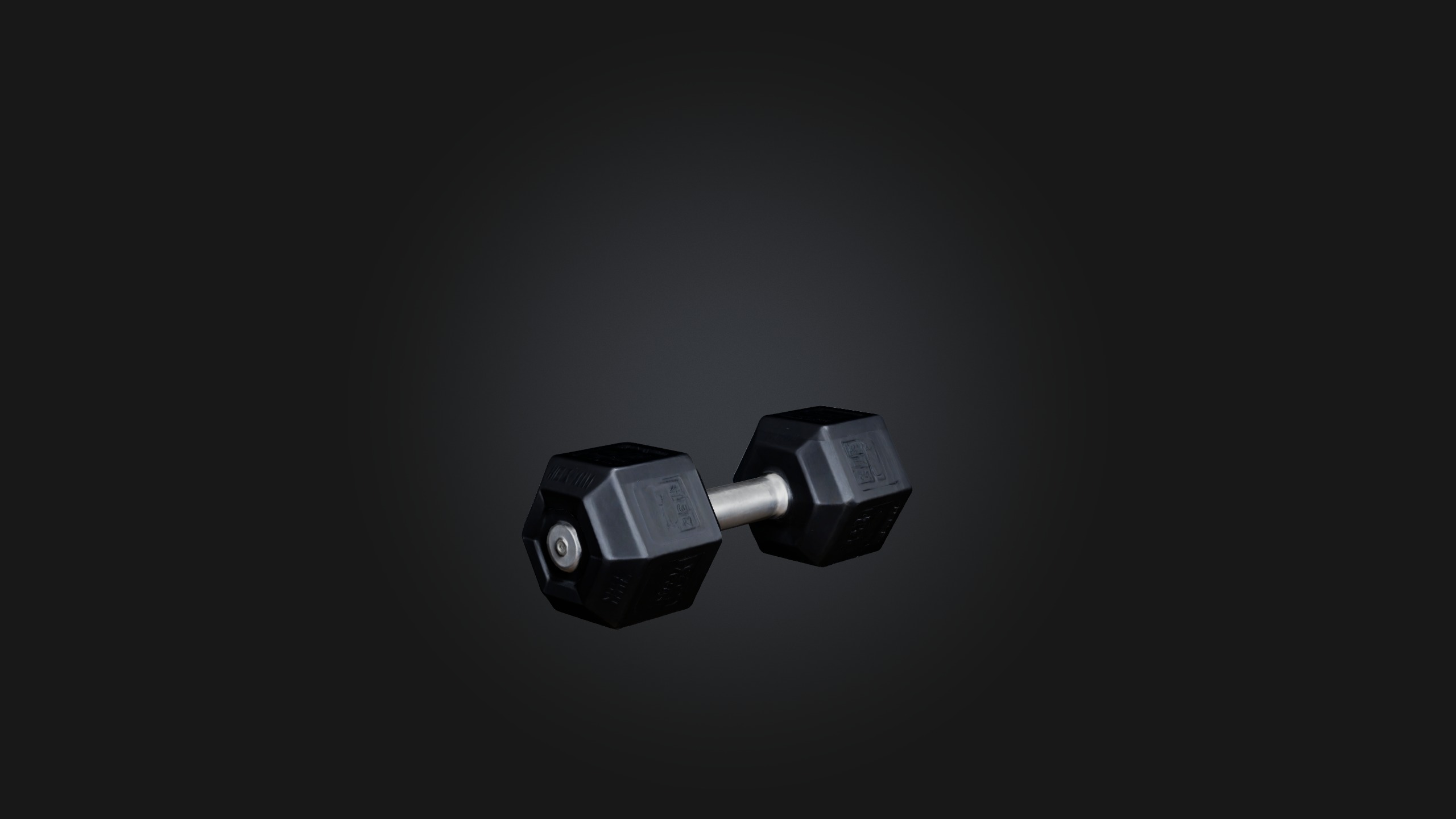 Hex Dumbell Low-poly 3D model_3