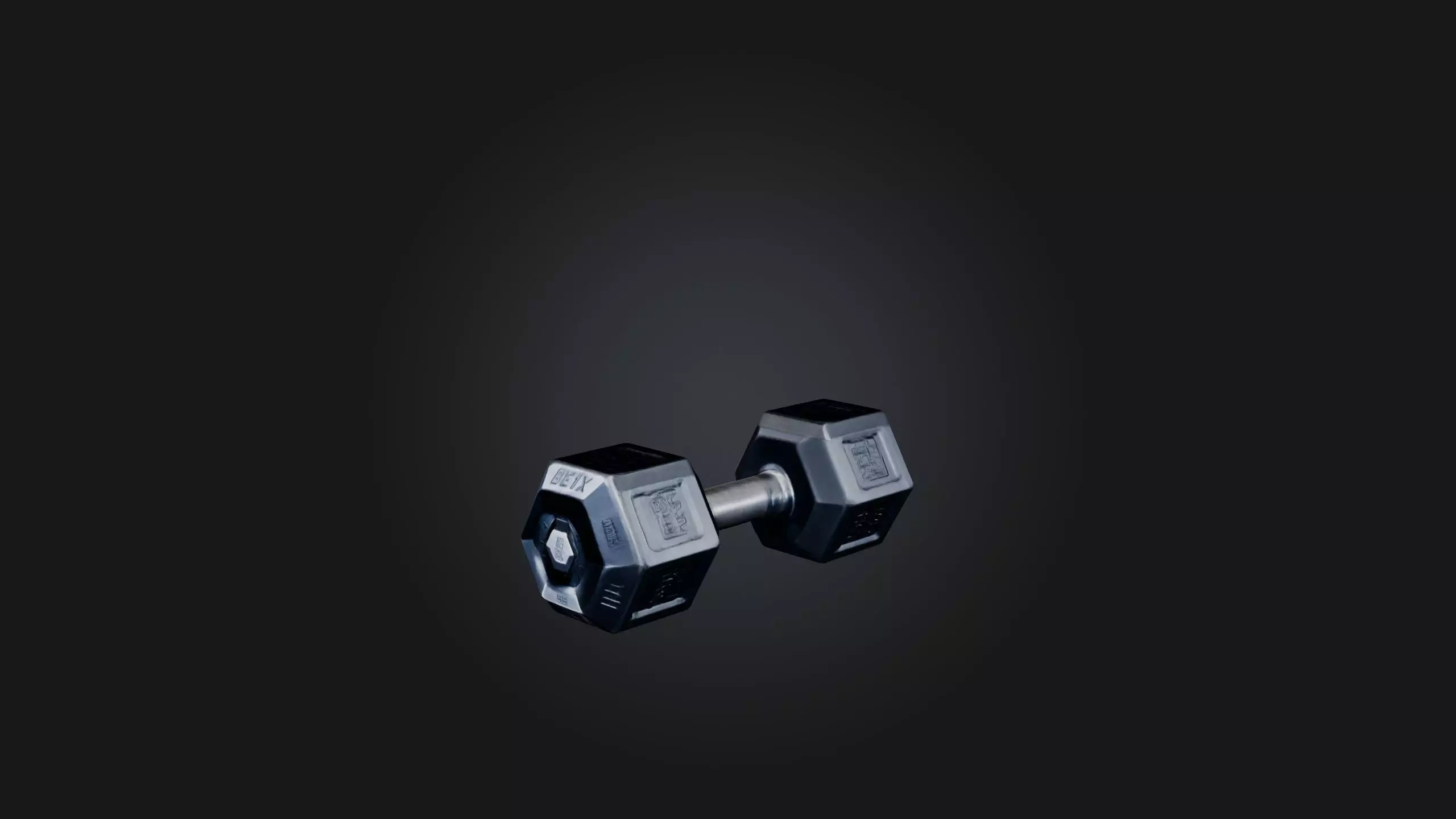 Hex Dumbell Low-poly 3D model_0