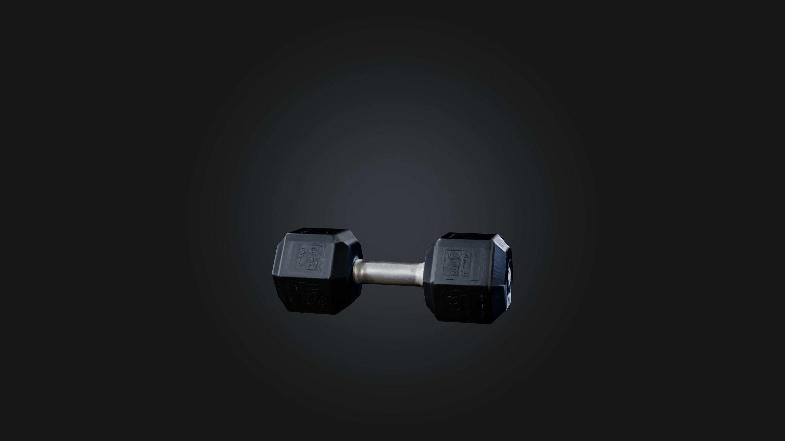 Hex Dumbell Low-poly 3D model_4