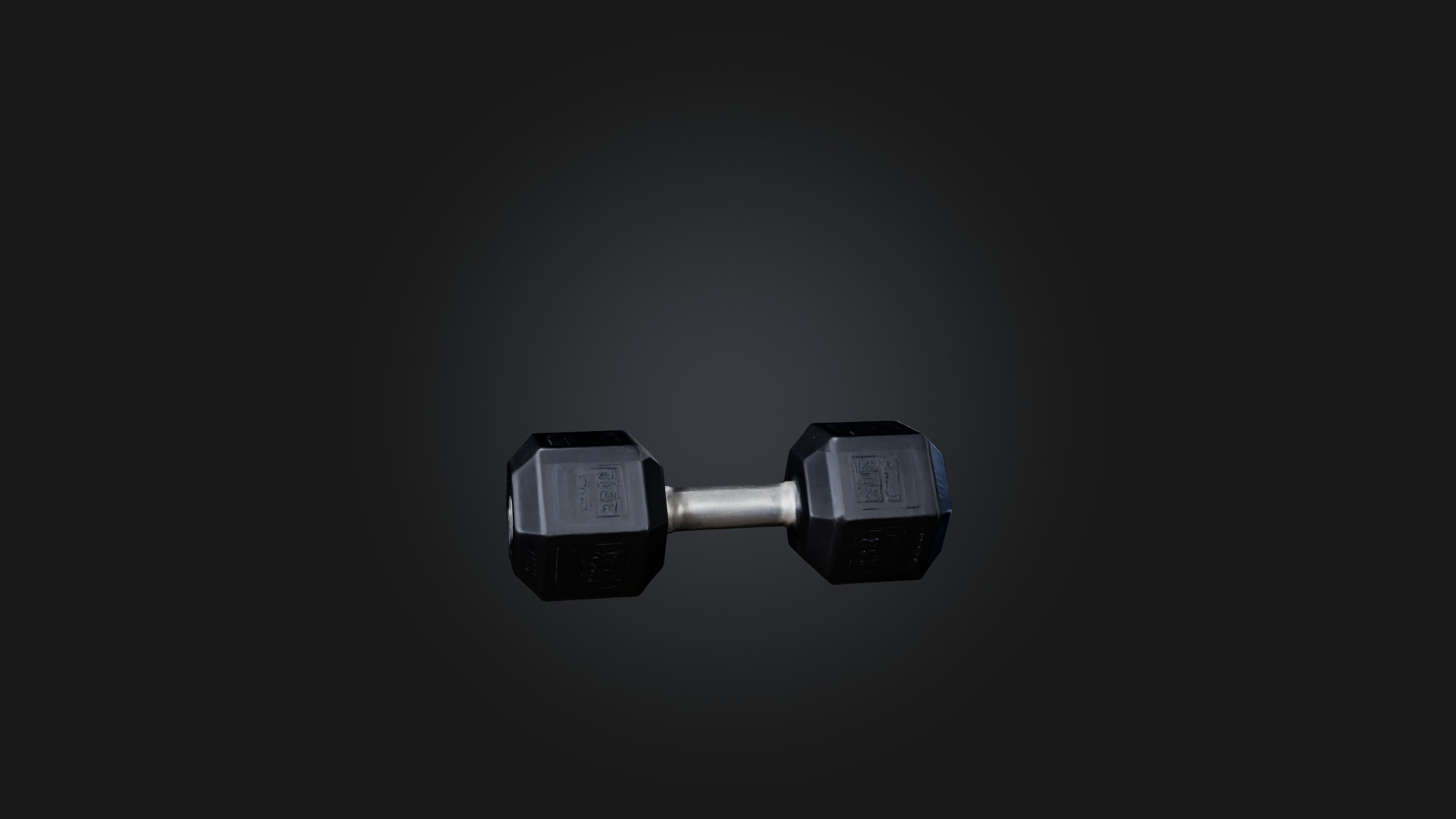 Hex Dumbell Low-poly 3D model_5