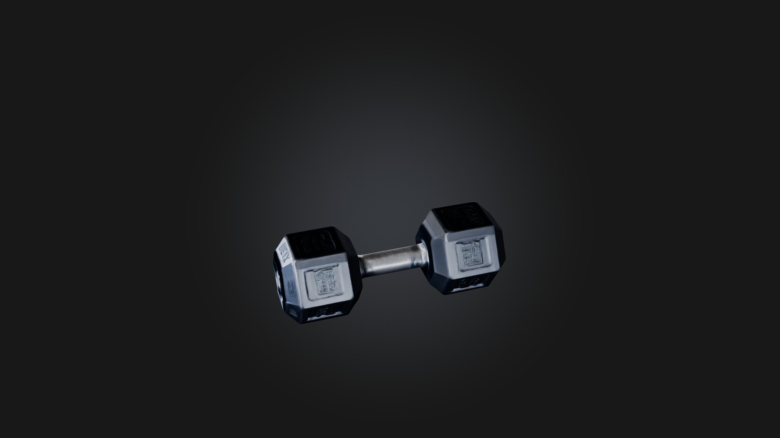 Hex Dumbell Low-poly 3D model_1