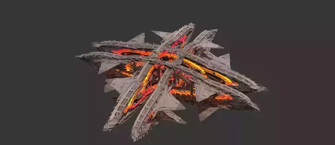 Cyberpunk magma oil rig fountain 3