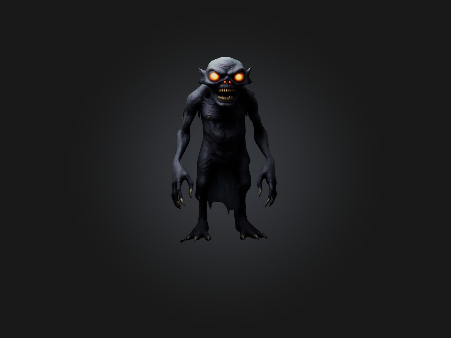 Halloween Monster Low-poly 3D model_4
