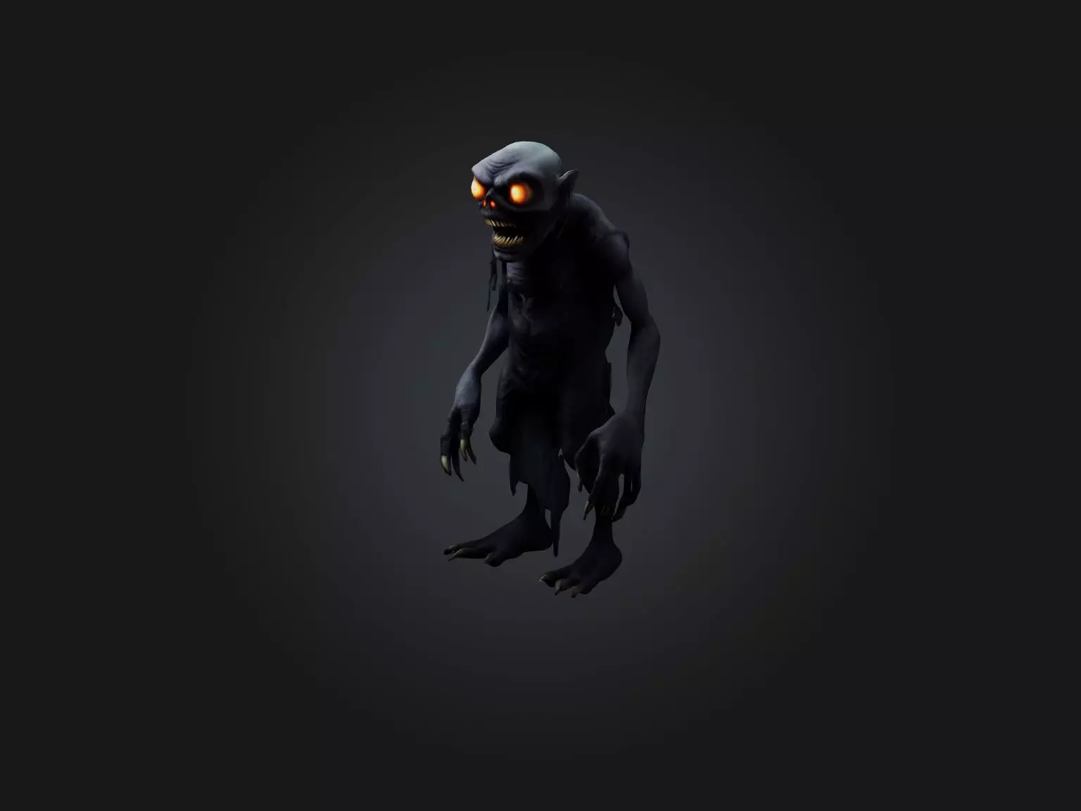 Halloween Monster Low-poly 3D model_0