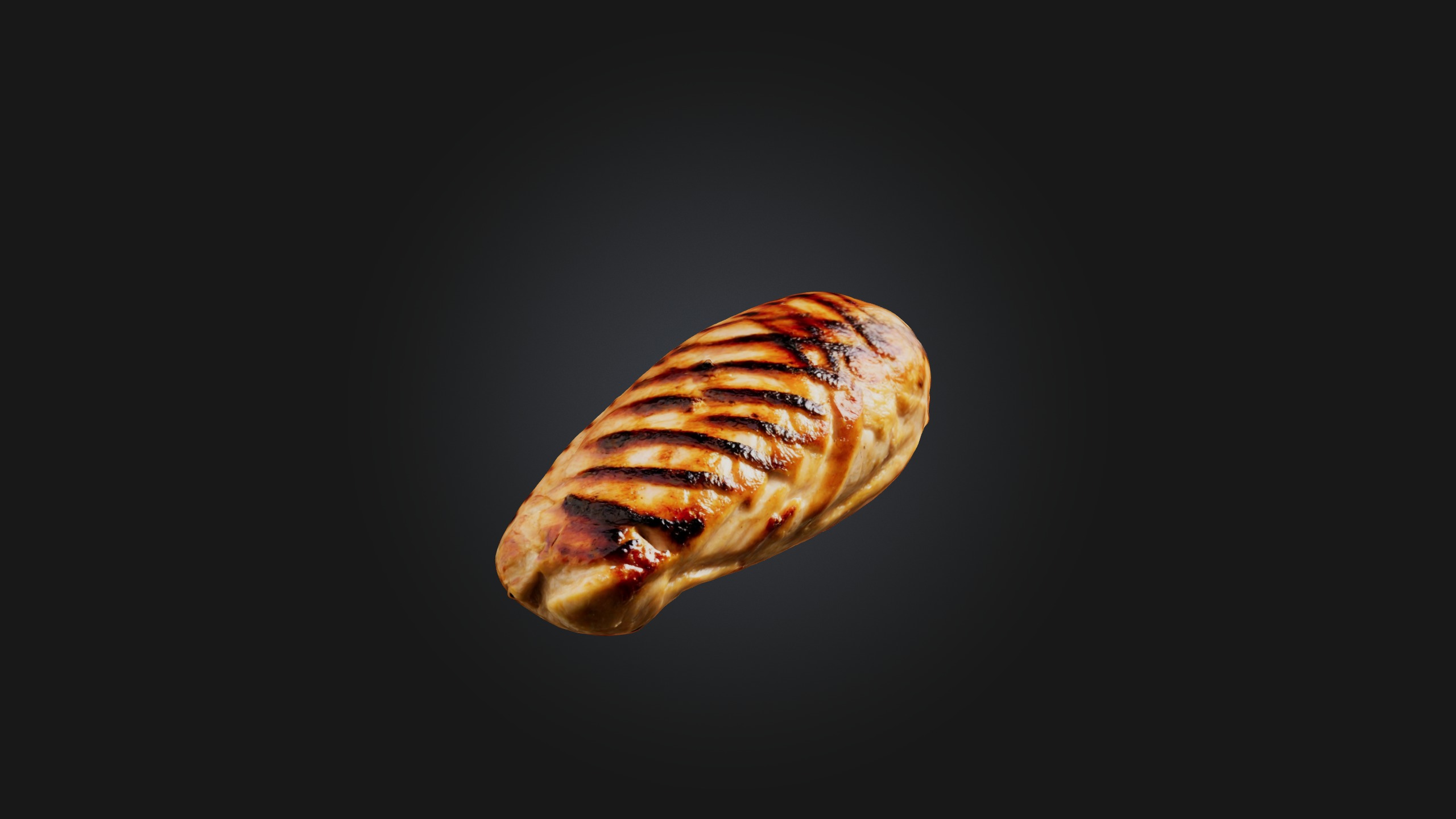 Grilled Chicken Breast Model Low-poly 3D model_1