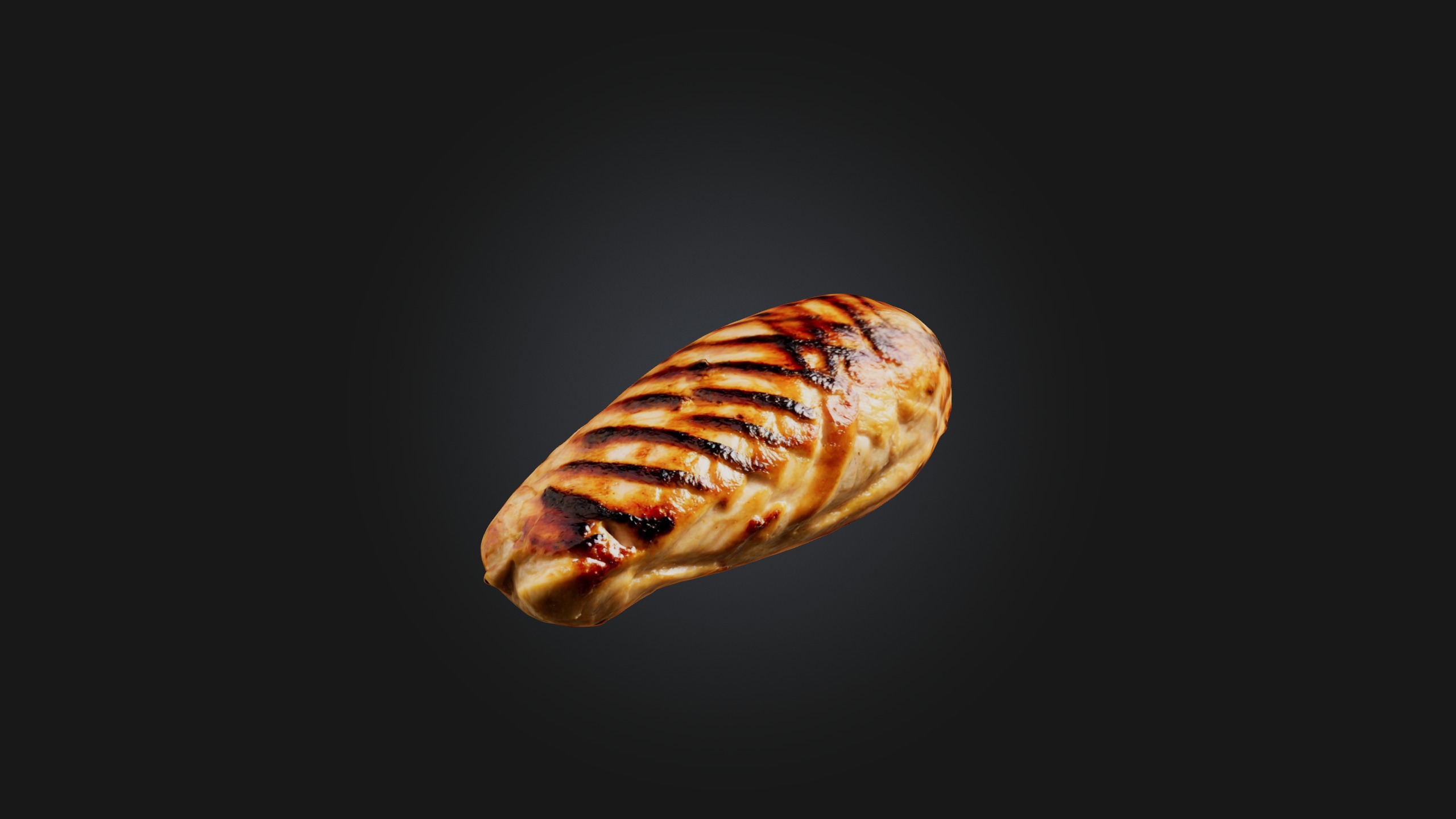 Grilled Chicken Breast Model Low-poly 3D model_5