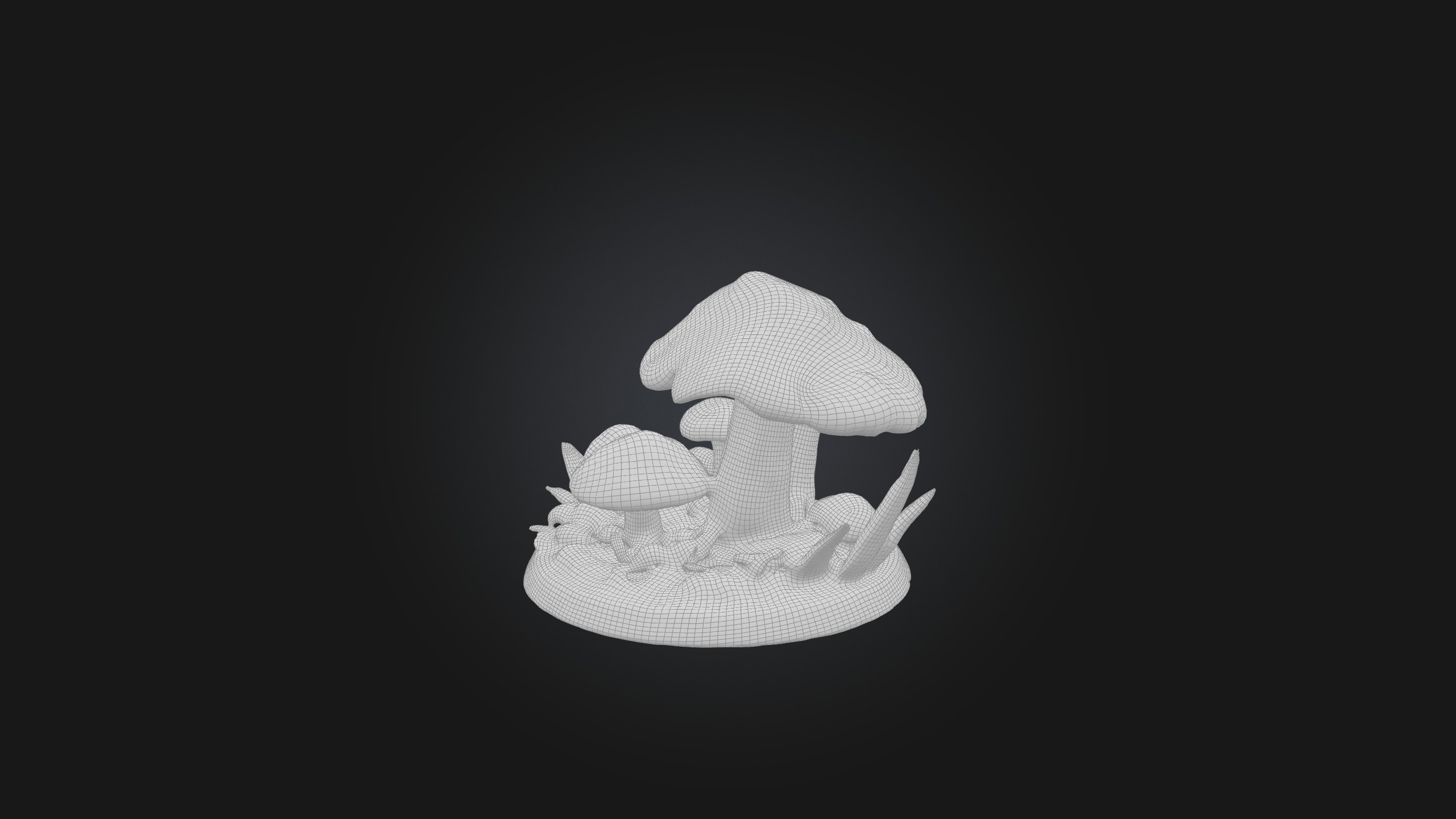 Forest Mushroom Model Low-poly 3D model_3