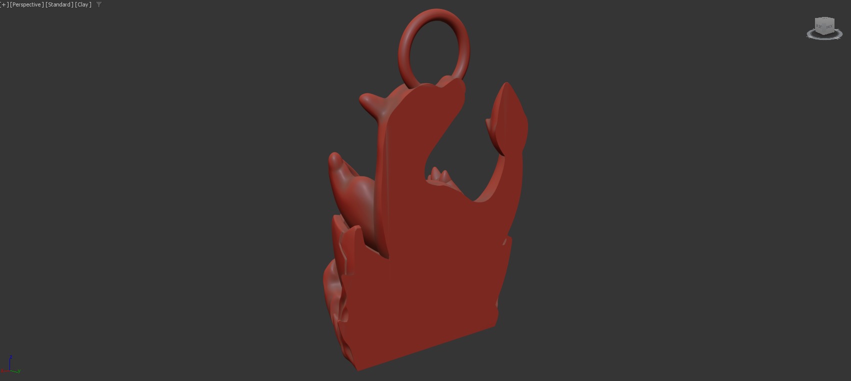 Charizard Pokemon pendant jewelry gold 3D print model_7