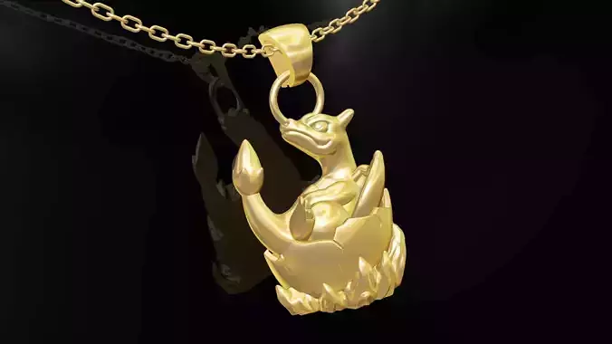 Charizard Pokemon pendant jewelry gold 3D print model Charizard Pokemon pendant jewelry gold 3D print model