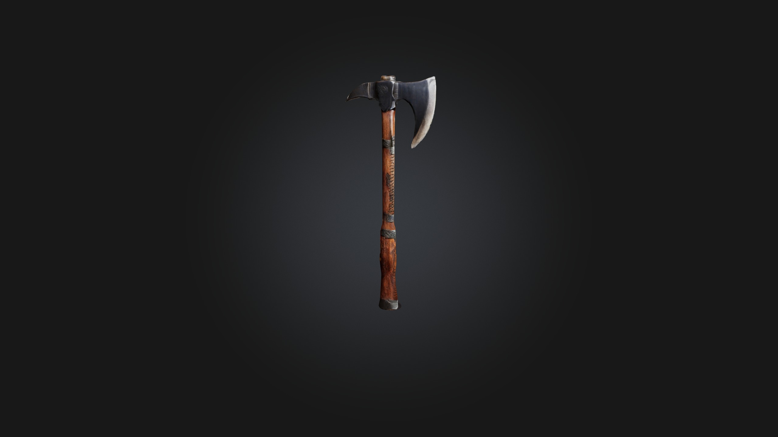 Fire Axe Low-poly 3D model_5
