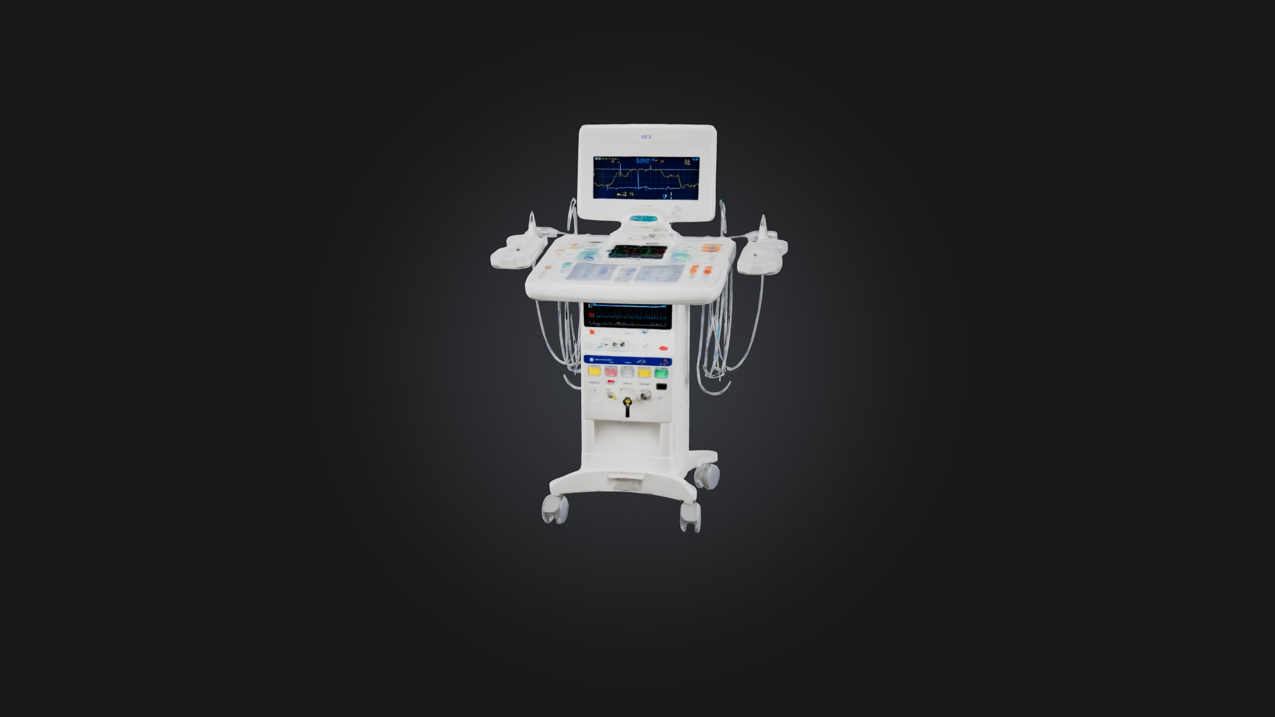ECG Machine Low-poly 3D model_1