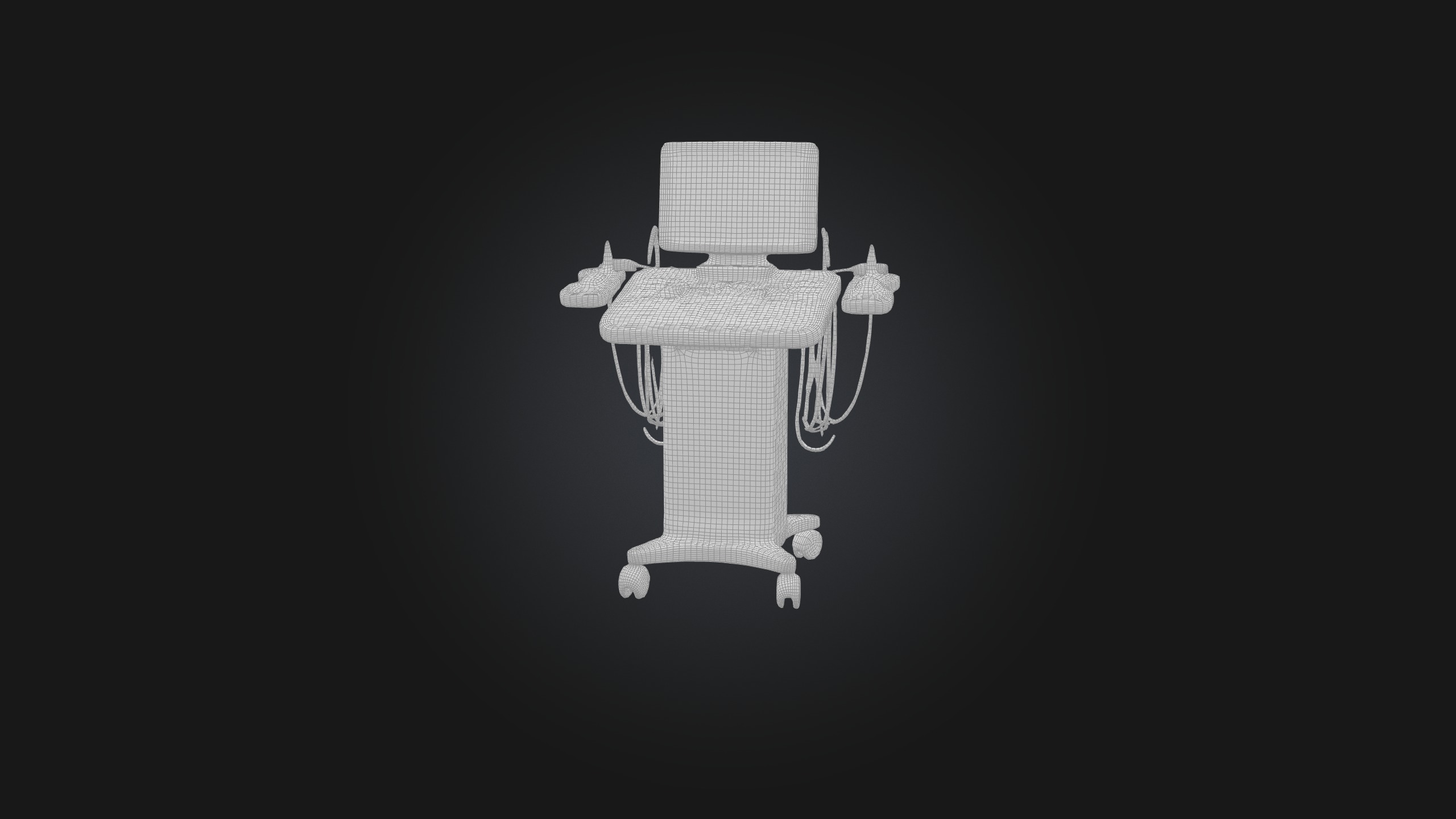 ECG Machine Low-poly 3D model_2