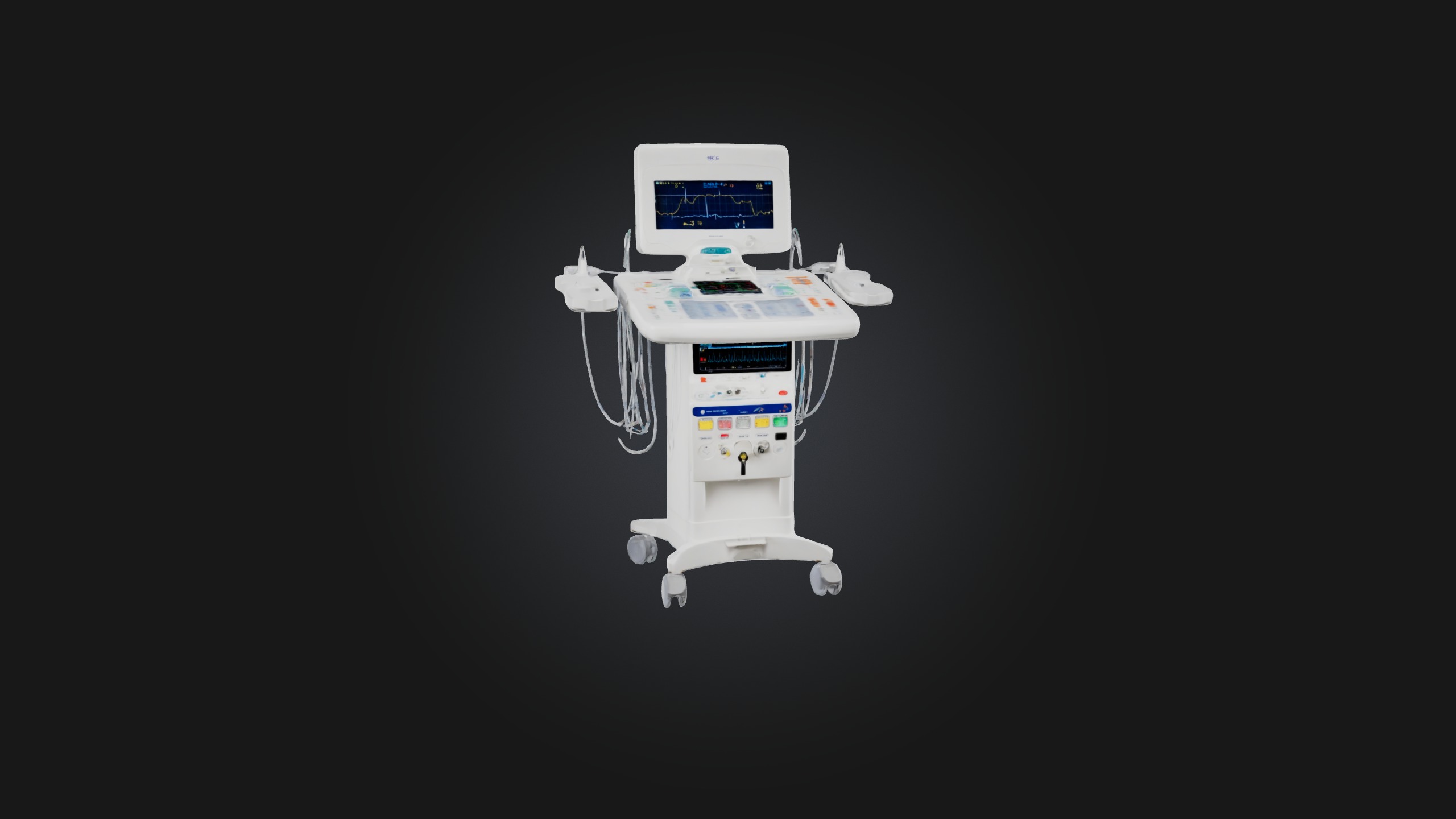 ECG Machine Low-poly 3D model_3