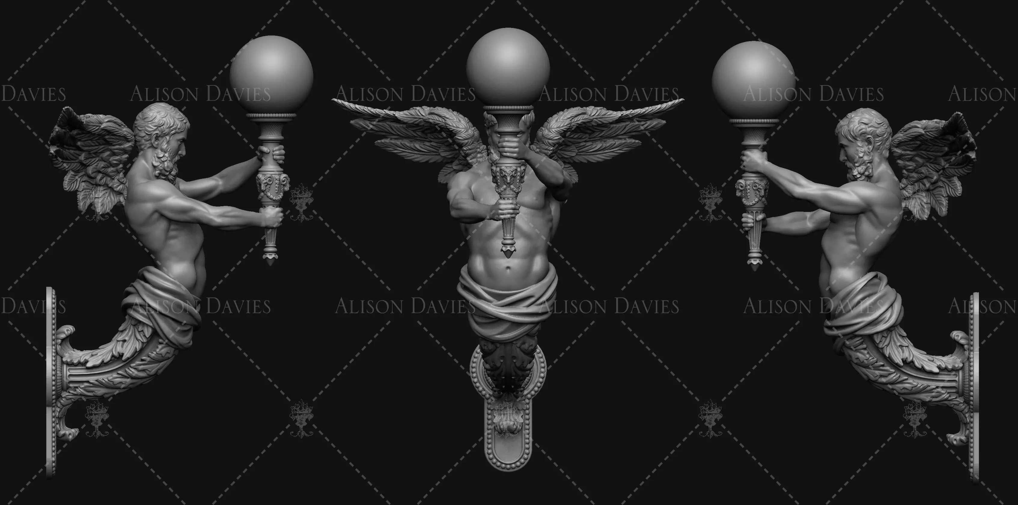 Ornate French Antique 18th century Lantern 3d print file 3D print model_0