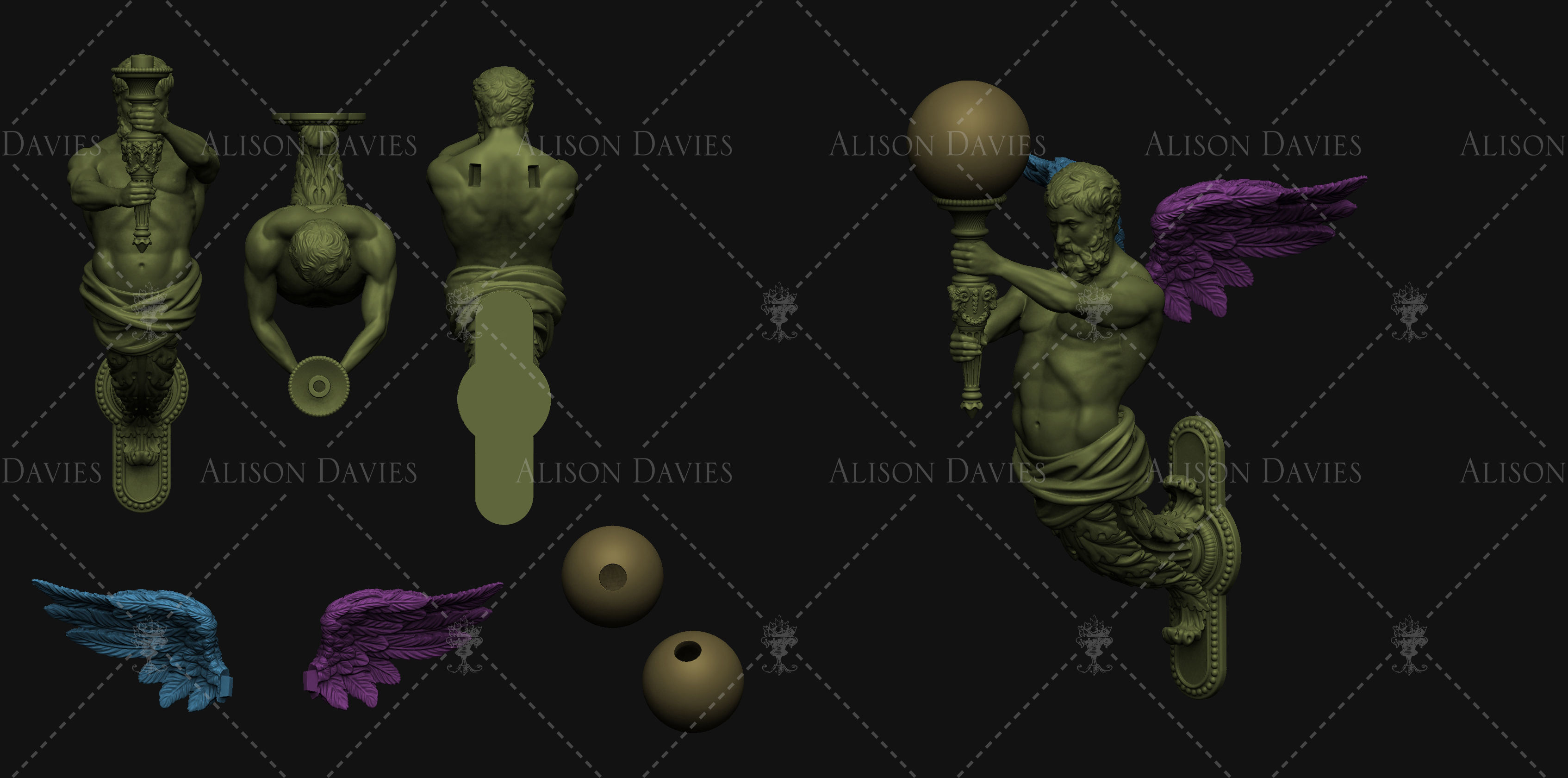 Ornate French Antique 18th century Lantern 3d print file 3D print model_3