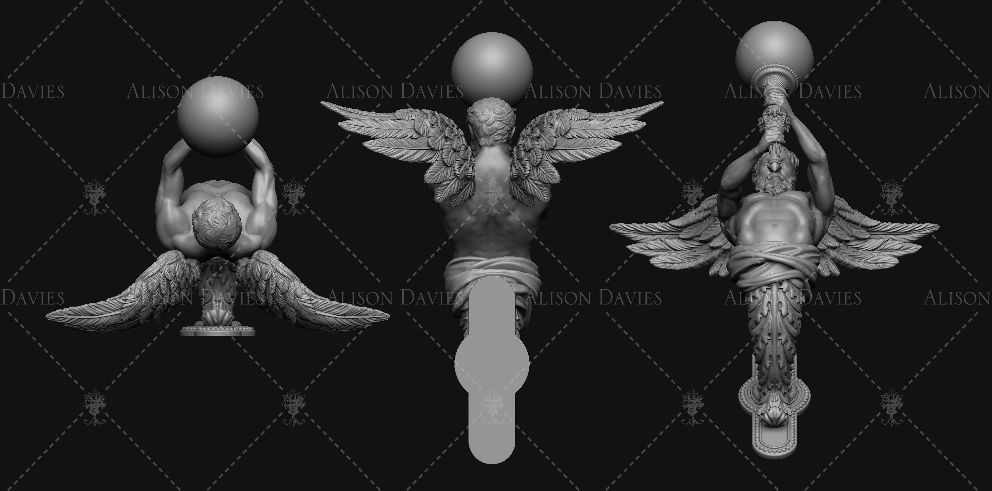 Ornate French Antique 18th century Lantern 3d print file 3D print model_1