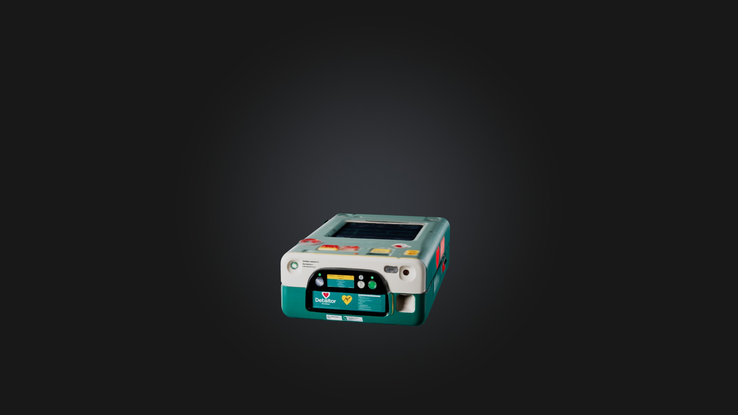 Defibrillator Low-poly 3D model_1