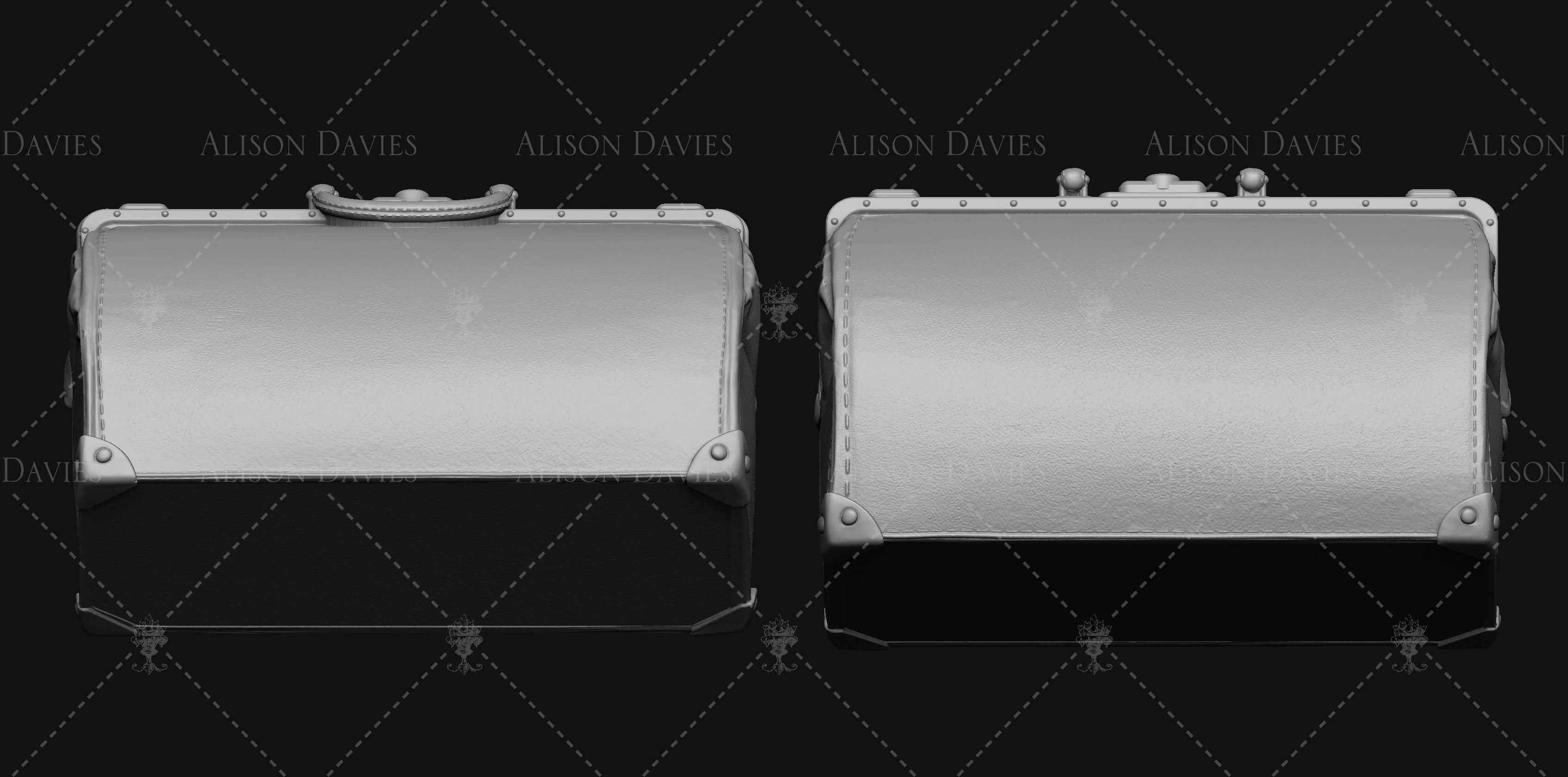 Gladstone leather doctors bag 3d print model 3D print model_4