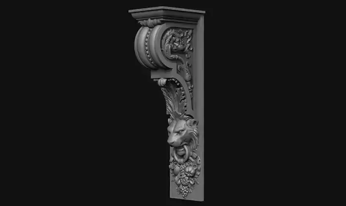 Lion Corbel bracket architectural 3d print model 3D print model
