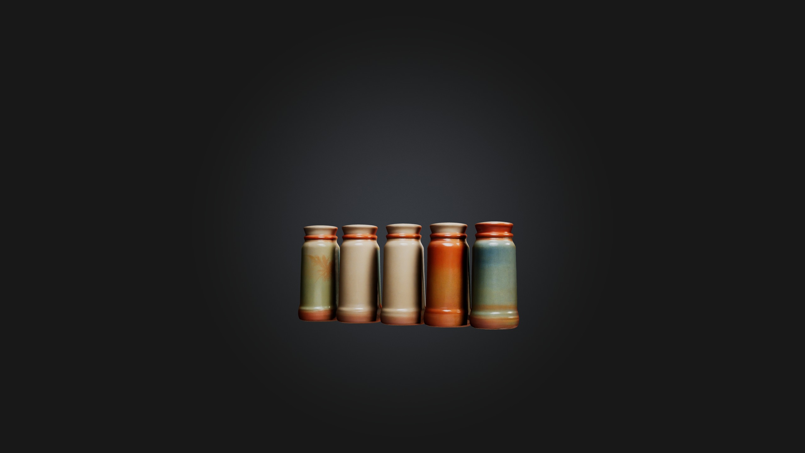 Ceramic Spice Jars Low-poly 3D model_5