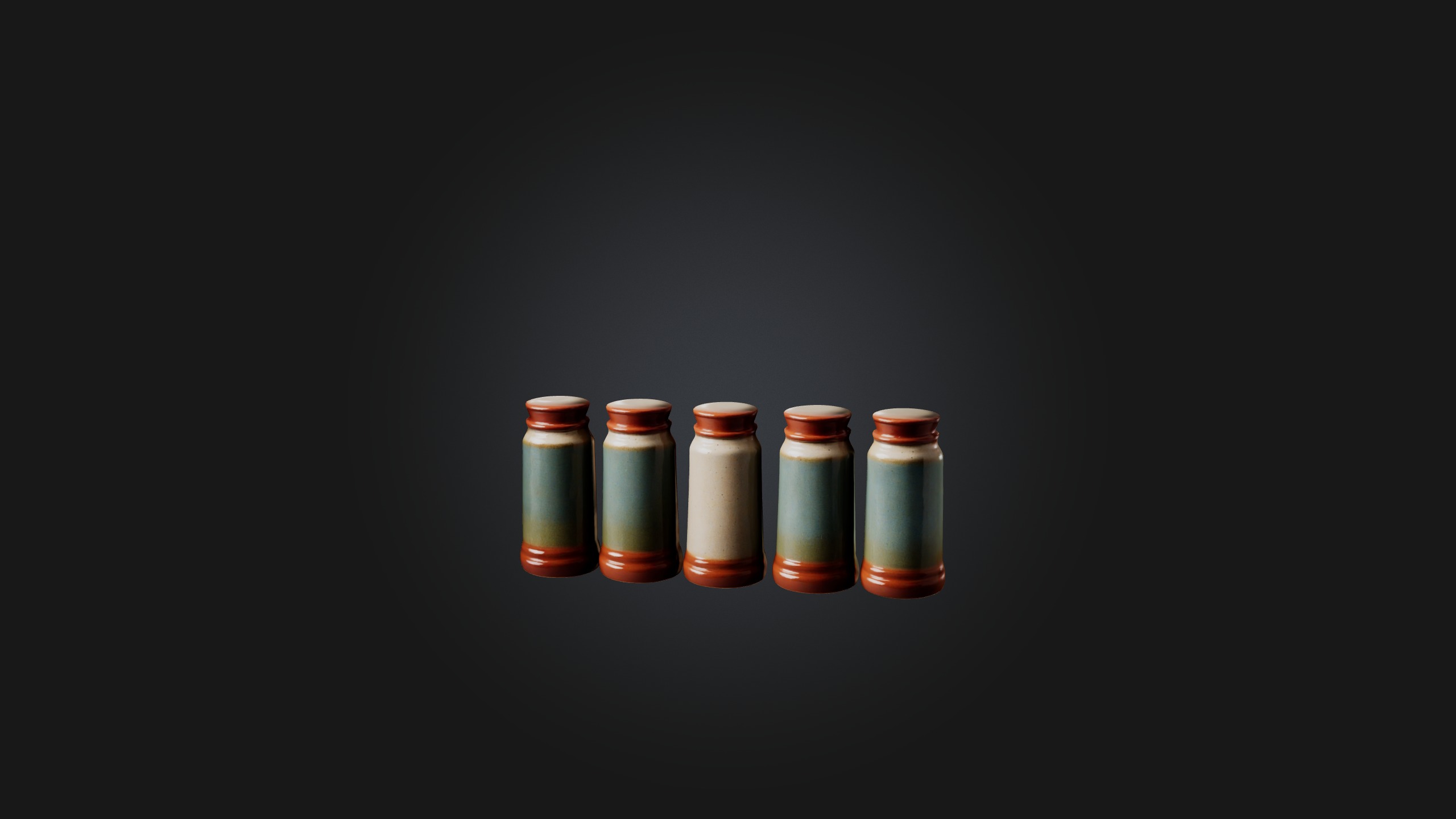 Ceramic Spice Jars Low-poly 3D model_2