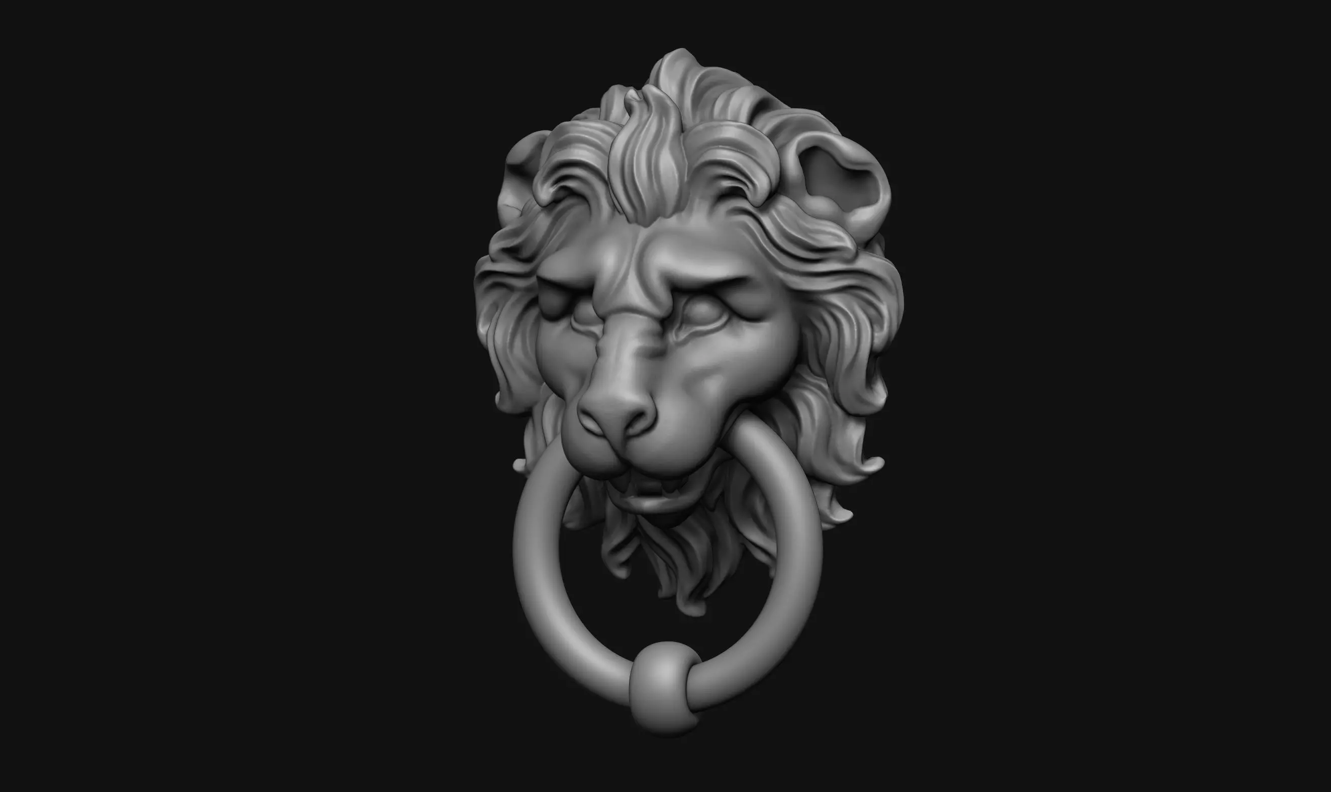 Lion Door Knocker 3d print model 3D print model