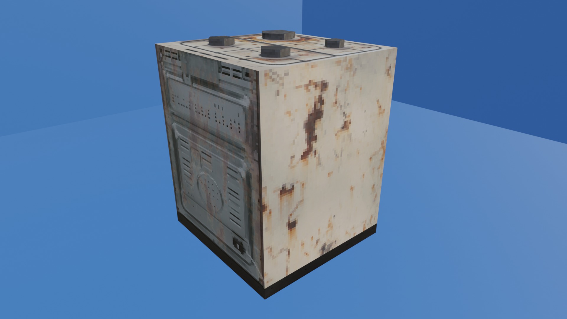 OLD AND STAINED GAS STOVE - LOW POLY - PS1 RETRO STYLE Low-poly 3D model_1