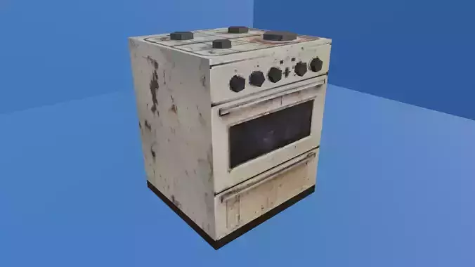 OLD AND STAINED GAS STOVE - LOW POLY - PS1 RETRO STYLE