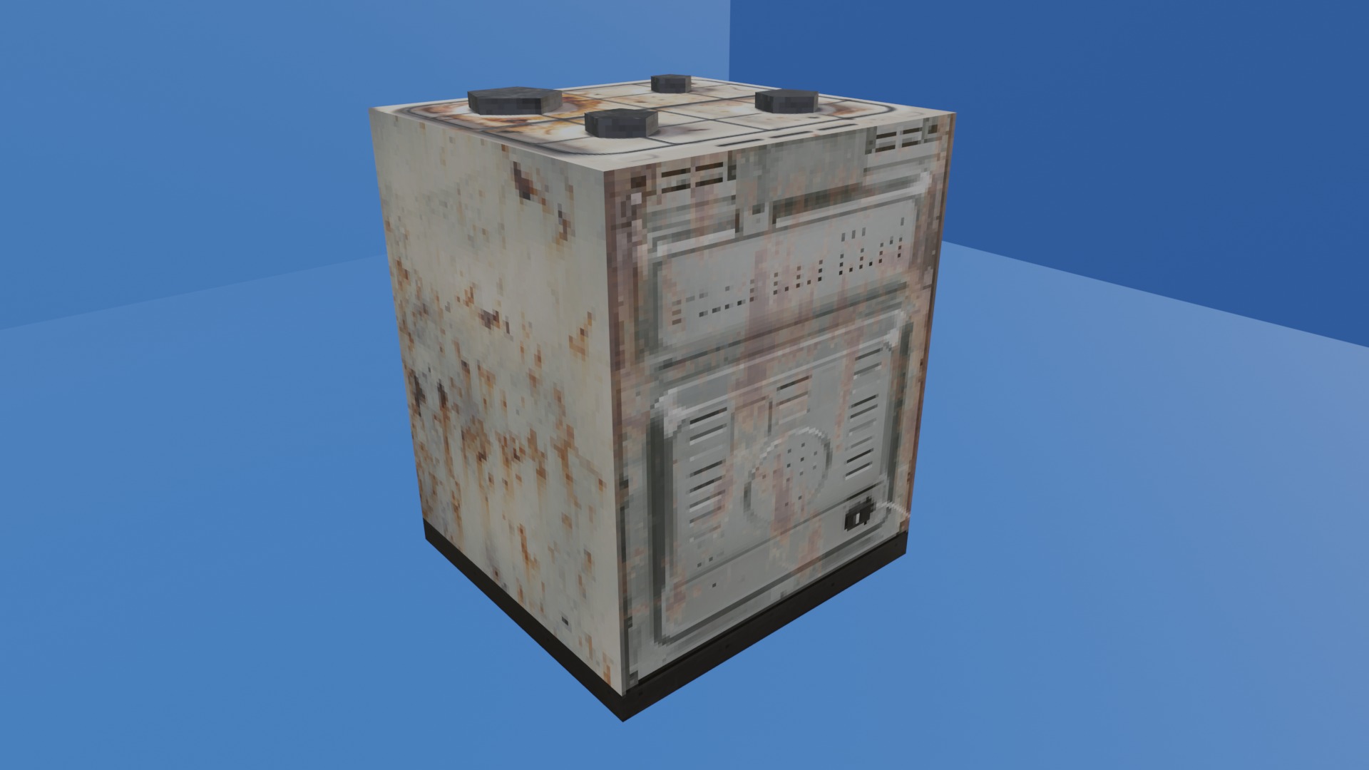 OLD AND STAINED GAS STOVE - LOW POLY - PS1 RETRO STYLE Low-poly 3D model_2