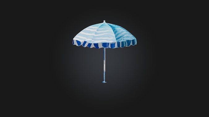 Beach umbrella Low-poly 3D model