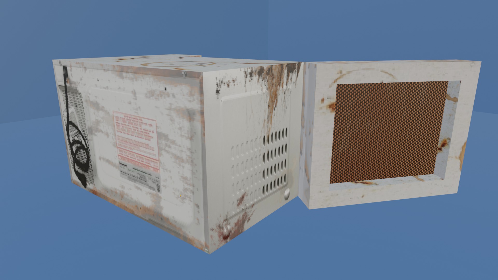 OPENED MICROWAVE - LOW POLY - PS1 RETRO STYLE Low-poly 3D model_1