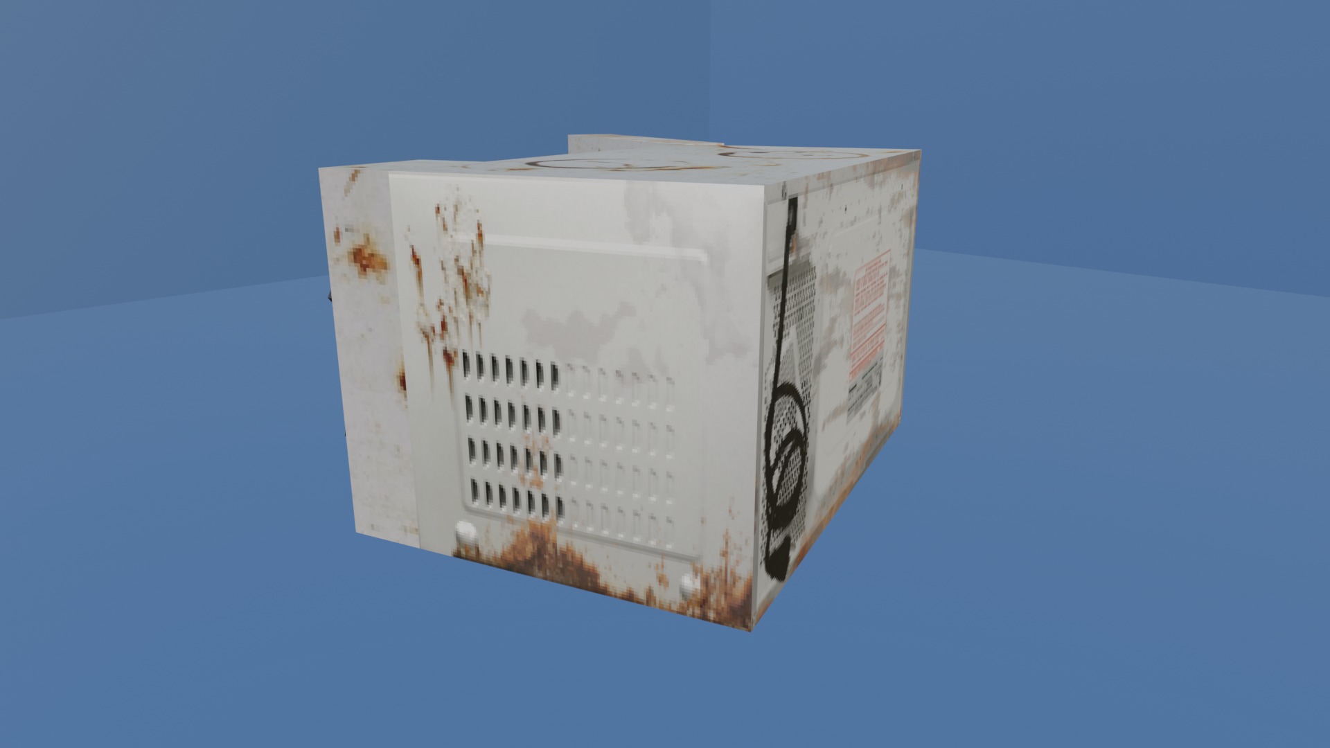 OPENED MICROWAVE - LOW POLY - PS1 RETRO STYLE Low-poly 3D model_2