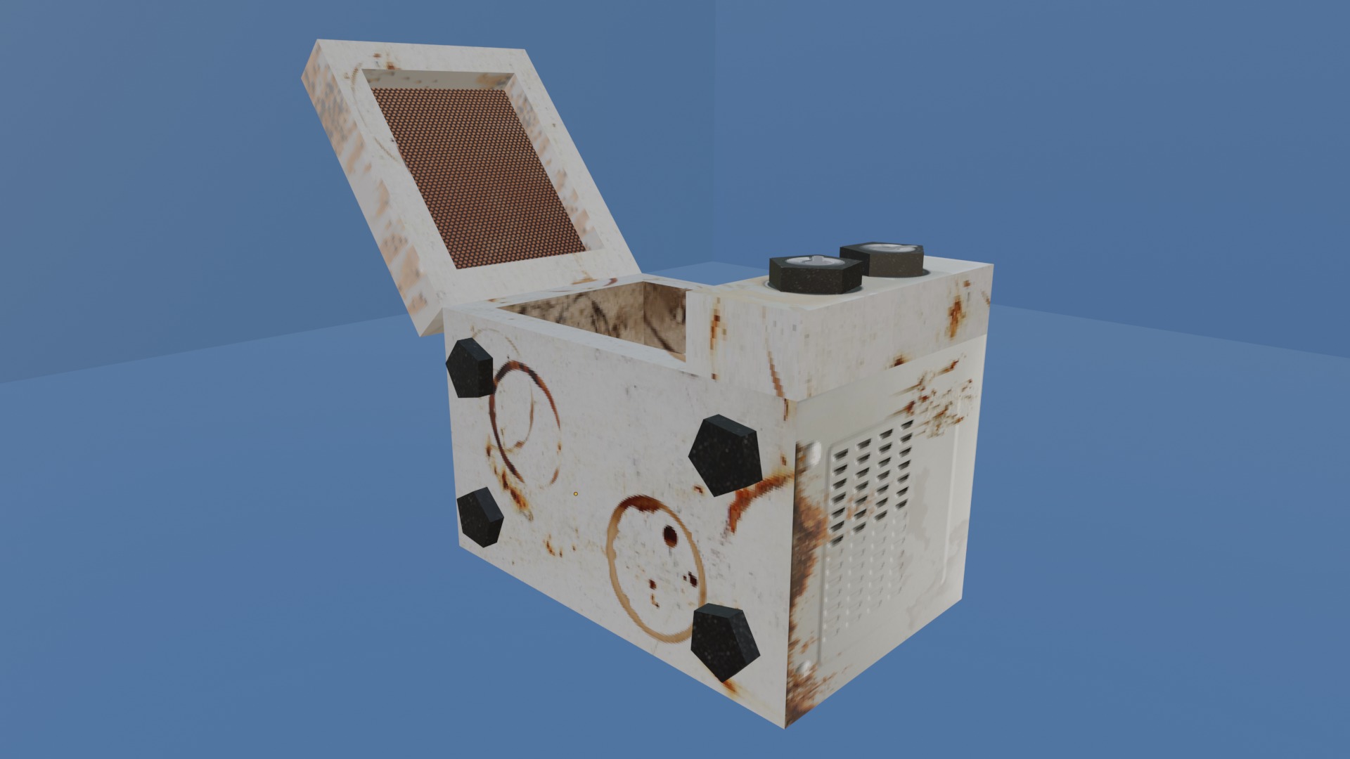 OPENED MICROWAVE - LOW POLY - PS1 RETRO STYLE Low-poly 3D model_3