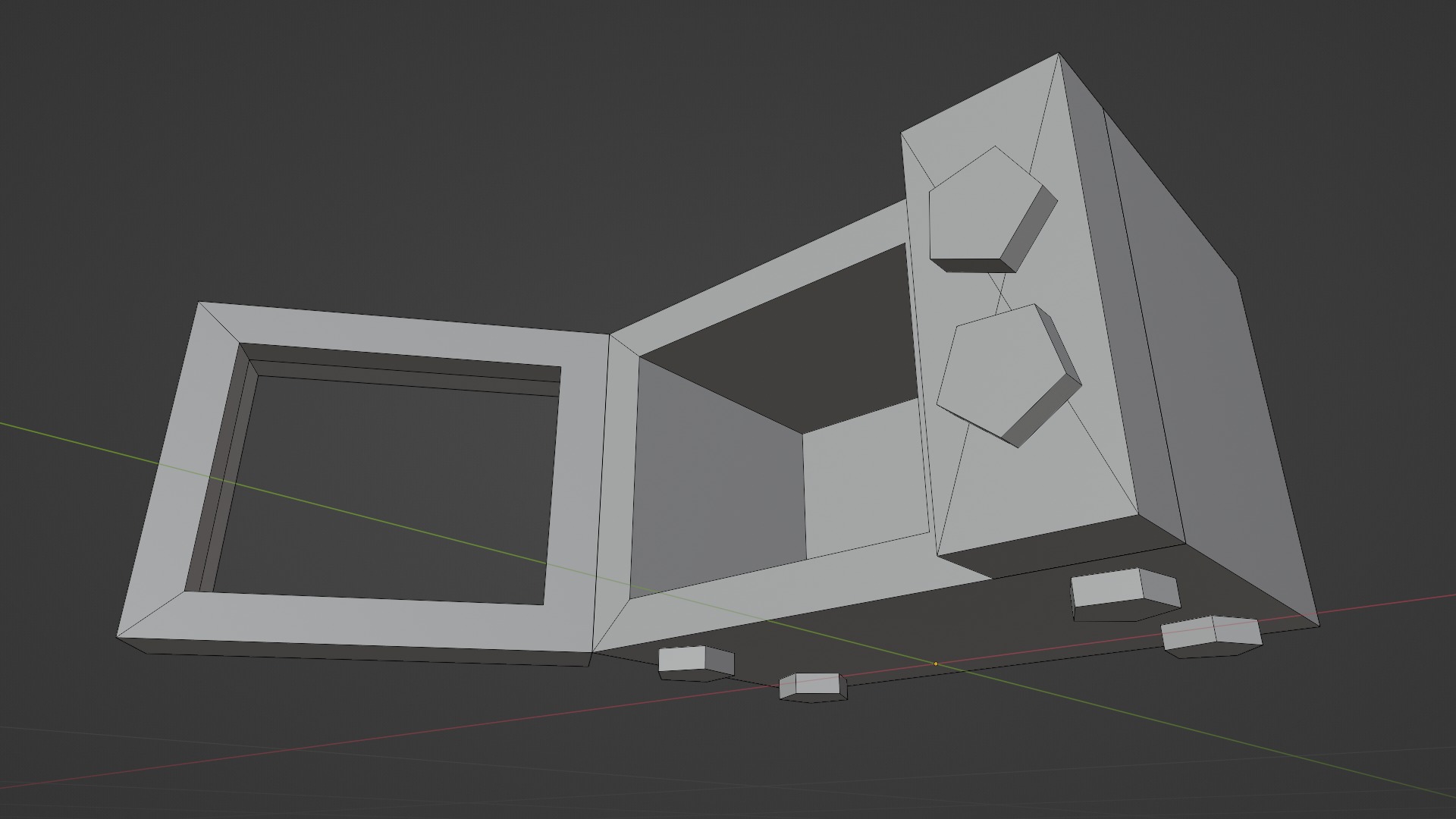 OPENED MICROWAVE - LOW POLY - PS1 RETRO STYLE Low-poly 3D model_6