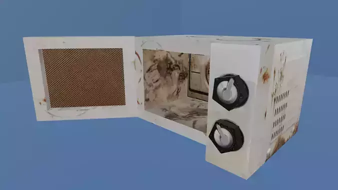 OPENED MICROWAVE - LOW POLY - PS1 RETRO STYLE