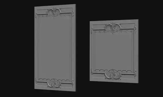 Short Wide decorative wall panels French 3d Print model
