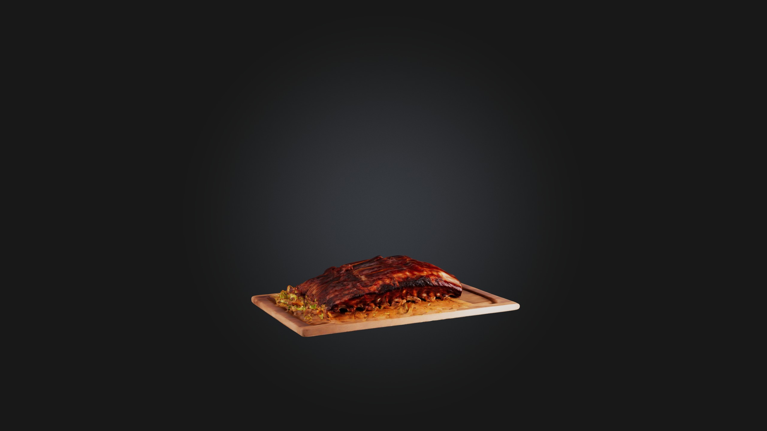 Baby Back Ribs Model Low-poly 3D model_5