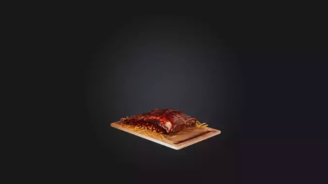 Baby Back Ribs Model Low-poly 3D model