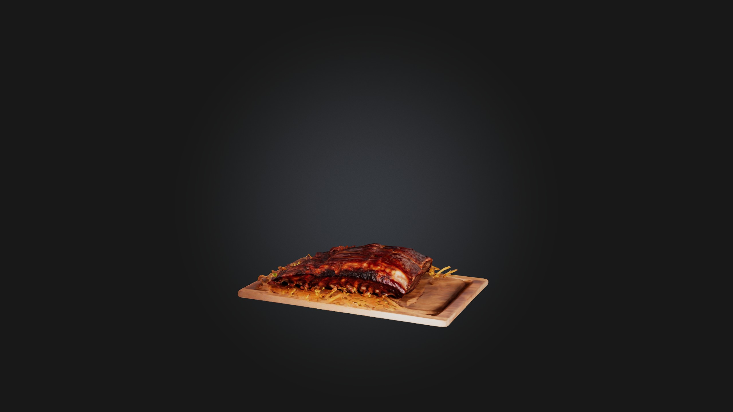 Baby Back Ribs Model Low-poly 3D model_1