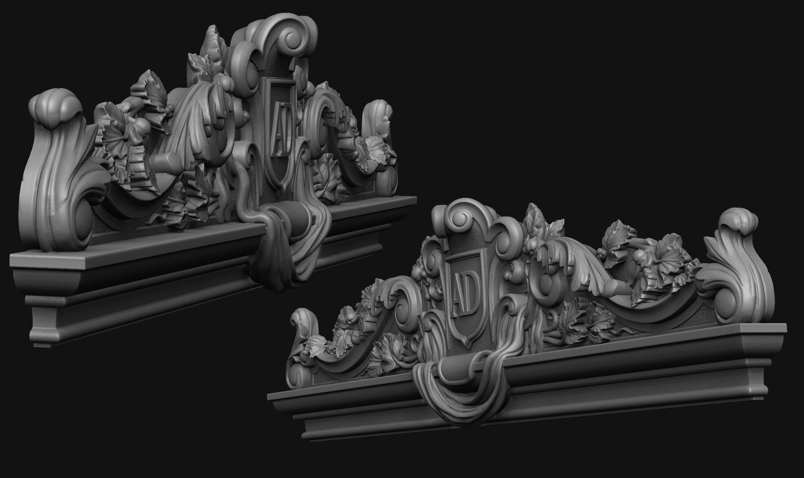 AD Pelmet Pediment 3d print model 3D print model_3