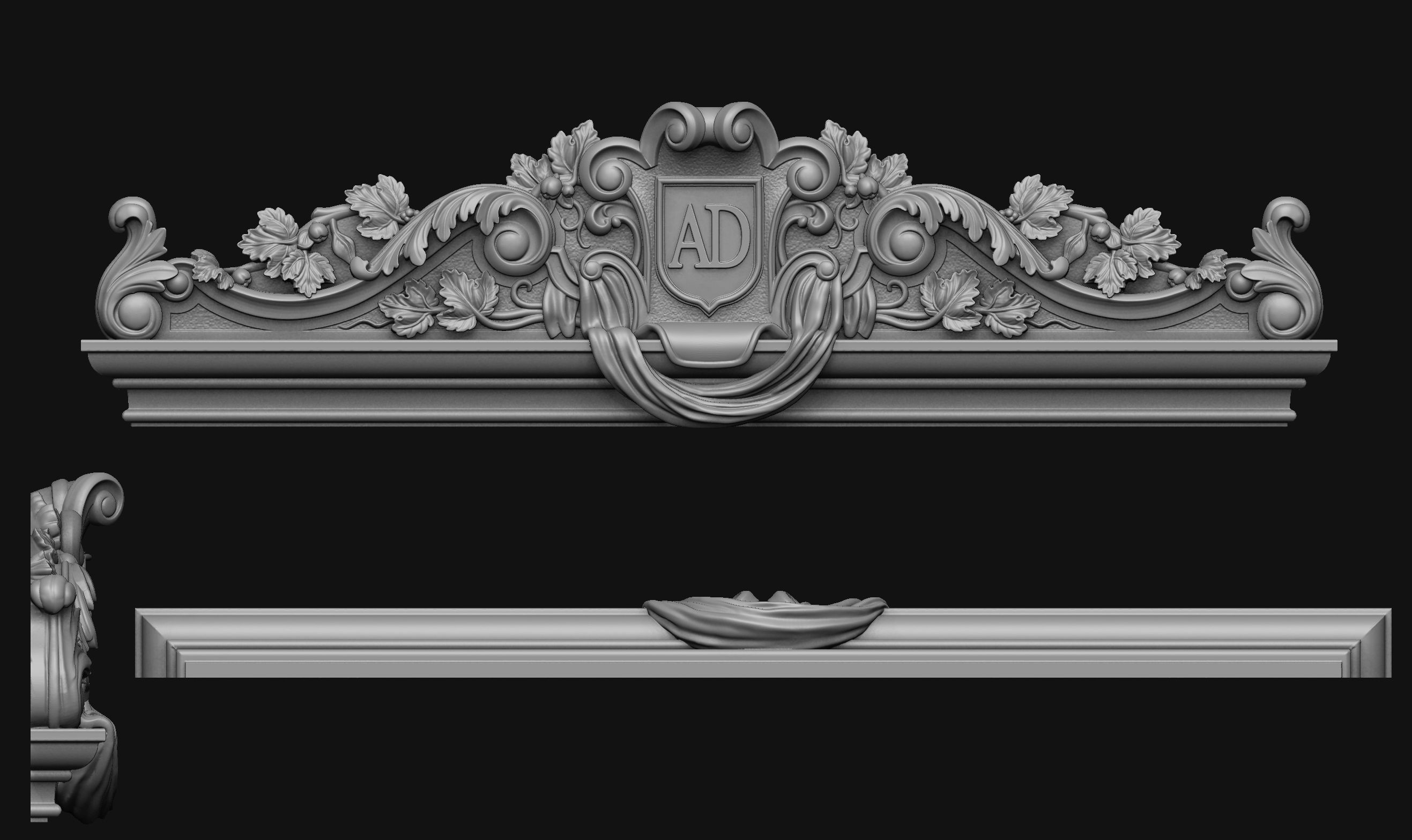 AD Pelmet Pediment 3d print model 3D print model_1