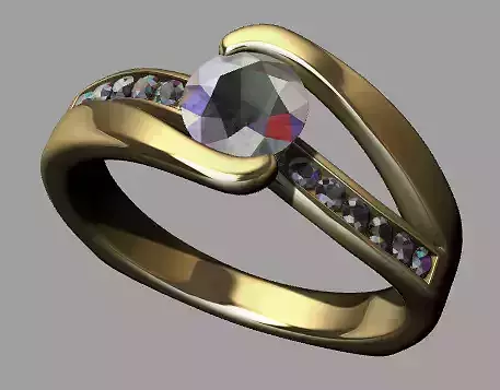 Bypass Semi Bezel Engagement Ring 3D print model