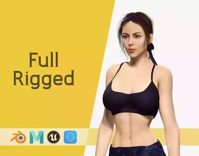 Realistic Female Athlete in Sportswear Ready 3D Model Collection Realistic Female Athlete in Sportswear Ready 3D Model Collection