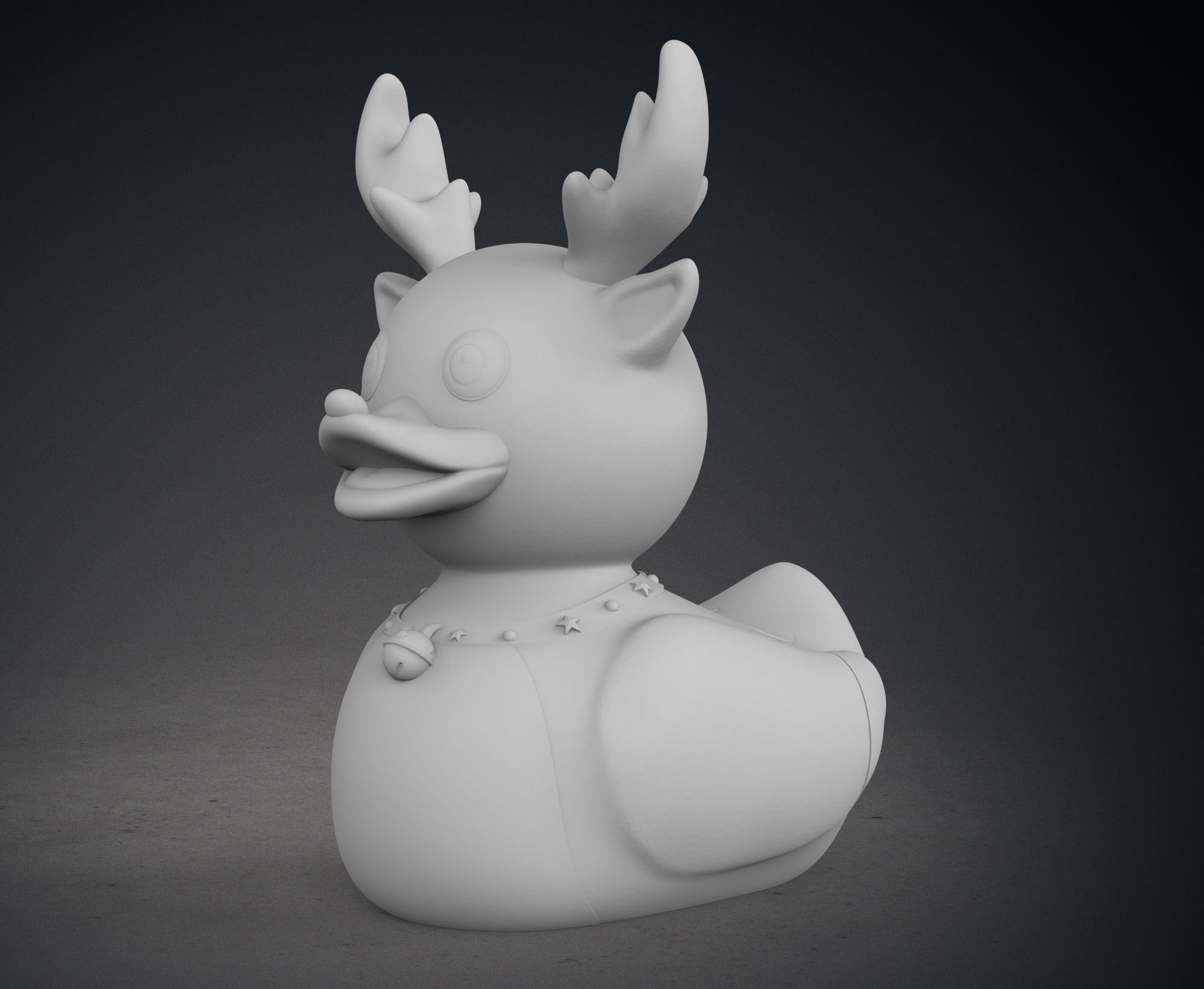 Cute Christmas Raindeer Rubber Ducks Pack 3D print model_8