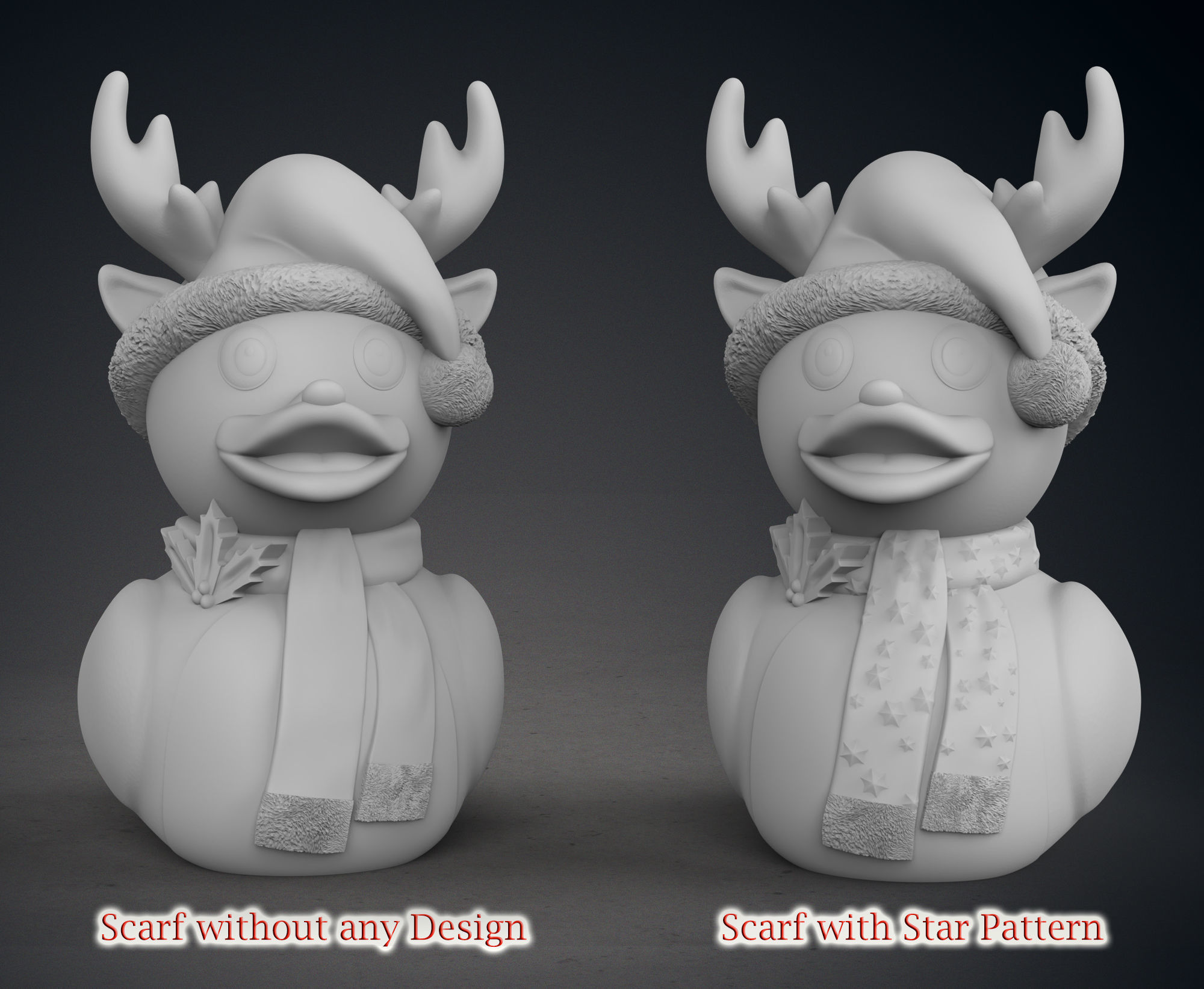 Cute Christmas Raindeer Rubber Ducks Pack 3D print model_25