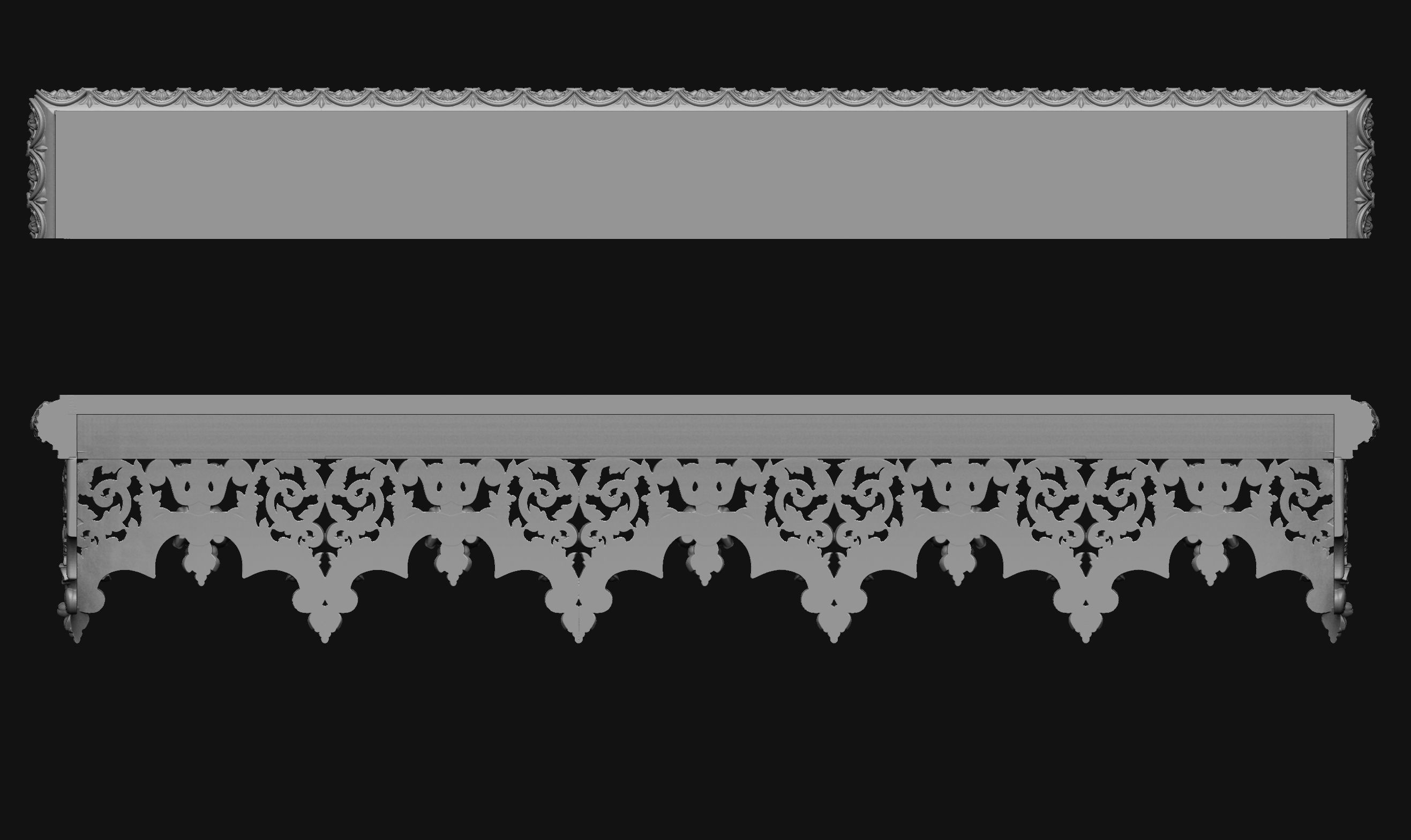 Gothic Pelmet pediment 3D print model 3D print model_2