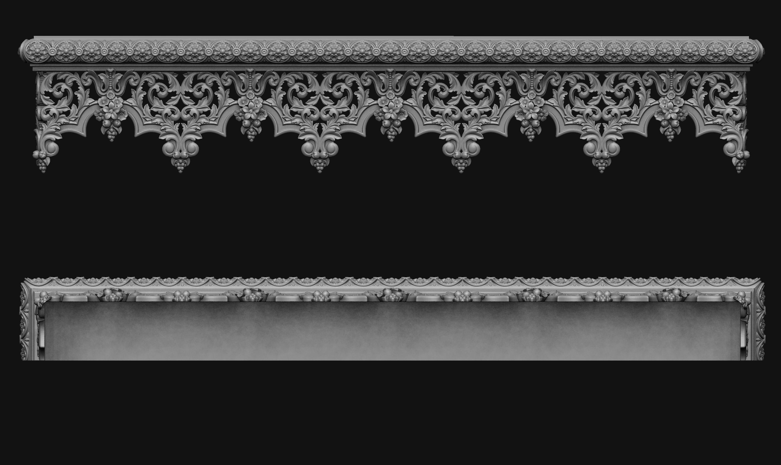 Gothic Pelmet pediment 3D print model 3D print model_1